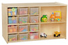 Wood Designs C16601F Contender Double Mobile Storage with 25 Translucent Trays