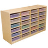 24 Letter Tray Storage Unit with Translucent Trays - Wood Designs WD17461