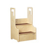 Step-Up-N-Wash Stool with Brown Treads - Wood Designs WD21200BN