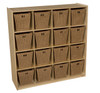 Wood Designs WD50916-719 16 Cubby Storage with Medium Baskets