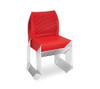 Hoopz Stacking Chair 18 inch Seat Height with Perforated Backing - Stacked 10 high on the floor