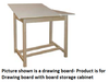 Hann WD-62 Two Section Drawing Table with Board Storage Cabinet 42x30 Split Adjustable Top