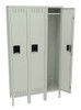 Tennsco STK-121260-3 Unassembled Steel Single Tier 3 Wide Locker with Legs 36 x 12 x 66