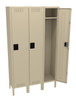 Tennsco STK-151572-3 Unassembled Steel Single Tier 3 Wide Locker with Legs 45 x 15 x 72