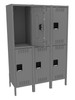 Tennsco DTK-151830-3 Unassembled Steel Double Tier 3 Wide Locker with Legs 45 x 18 x 66