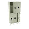 Tennsco DTK-121836-3 Unassembled Steel Double Tier 3 Wide Locker with Legs 36 x 18 x 78