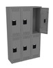 Tennsco DTK-121230-C Unassembled Steel Double Tier 3 Wide Locker without Legs 36 x 12 x 60