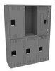 Tennsco DTK-151530-C Unassembled Steel Double Tier 3 Wide Locker without Legs 45 x 15 x 60