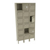 Tennsco BK6-121212-3 Unassembled Steel 6 Tier Box Lockers 3 Wide with Legs 36 x 12 x 78