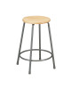 KI 618W Industrial Stool with Wood Seat Fixed Height 18 Inches 