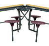 Mobile Rectangle Cafeteria Table with Stools - NPS, Safety Catch