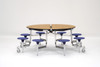 Mobile Round Cafeteria Table with Stools 