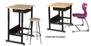 Sit to Stand Individual Student Desk with Hard Plastic Top and Book Box - USACapitol