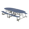 Elliptical Mobile Bench Cafeteria Table - AmTab MBE10