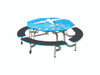 Octagon Mobile Bench Cafeteria Table - AmTab MBOC604
**Logo Top Sold Separately**
