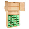 20 Tray Vertical Storage Cabinet - Wood Designs WD56209 **With Lime Green Trays**