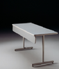 Portico Rectangle T Base Fixed Leg Table with Powerup Module and Modesty Panel - KI