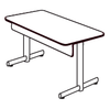 PT25FT/Q Portico Rectangle Flip Top T Base Table with Quick Release Modesty Panel 24 x 60 by KI