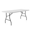 Econoline Rectangular Light Duty Gray Granite Blow-Molded Plastic Folding Table - Correll CP Series QSP