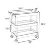 High Capacity Utility Cart with Two Tub and One Flat Shelf - Luxor