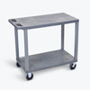 High Capacity Utility Cart with Two Flat Shelves - Luxor EC22HD-G