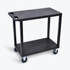 High Capacity Utility Cart with Two Flat Shelves - Luxor EC22HD-B