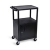 AV Cart with Three Shelves and Cabinet 42 H - Luxor LE42C-B