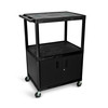 AV Cart with Three Shelves and Cabinet 48"H - Luxor LE48C-B