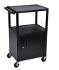 AV Cart with Three Large Shelves a Cabinet and Electric 42 H - Luxor LP42CE-B
