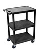 Utility Cart with Three Flat Shelves - Luxor STC222-B