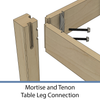 Hann SAB-2436P Mortise and Tenon Table Leg Connection 