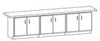Hann WWB-10L Wall Workbench With 6 Doors 24 x 120