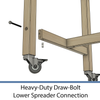 Hann Open Leg Wall Series Workbench with Angle Iron Front Edge
Heavy-Duty Draw-Bolt Lower Spreader Connection