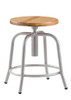 National Public Seating 6800W Adjustable Height Stool with Wooden Seat 