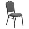 National Public Seating 9362-BT Silhouette Natural Greystone Fabric Padded Stack Chair with Black Sandtex Frame