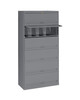 Tennsco FS361L Six Tier Lateral File with Fixed Shelf and Retractable Door 36x17x76