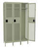 Tennsco VSL-151872-3 Steel Single Tier Three Wide Ventilated Locker with Legs 45 x 18 x 78