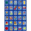 Joy Carpets 1628-B Alphabet Blues Rug 3' 10" x 5' 4"