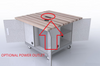 CEF QP-34BASE Quad Pod Table with Steel Frame and Butcher Block Top with electrical outlet 