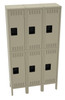 Tennsco DTS-121230-3 Assembled Steel Double Tier 3 Wide Locker with Legs 36 x 12 x 66