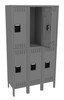 Tennsco DTS-121530-3 Assembled Steel Double Tier 3 Wide Locker with Legs 36 x 15 x 66