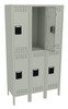 Tennsco DTS-121530-3 Assembled Steel Double Tier 3 Wide Locker with Legs 36 x 15 x 66