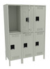 Tennsco DTS-151830-3 Assembled Steel Double Tier 3 Wide Locker with Legs 45 x 18 x 66