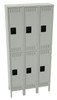 Tennsco DTS-121236-3 Assembled Steel Double Tier 3 Wide Locker with Legs 36 x 12 x 78