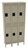 Tennsco DTS-121536-3 Assembled Steel Double Tier 3 Wide Locker with Legs 36 x 15 x 78