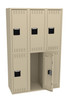 Tennsco DTS-151836-C Assembled Steel Double Tier 3 Wide Locker without Legs 45 x 18 x 72