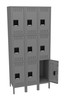  Tennsco TTS-121824-3 Assembled Steel Triple Tier 3 Wide Locker with Legs 36 x 18 x 78