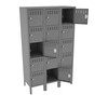 Tennsco BS5-121512-3 Assembled Steel 5 Tier Box Lockers 3 Wide with Legs 36 x 15 x 66