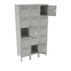 Tennsco BS5-121512-3 Assembled Steel 5 Tier Box Lockers 3 Wide with Legs 36 x 15 x 66