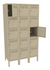 Tennsco BS5-121812-3 Assembled Steel 5 Tier Box Lockers 3 Wide with Legs 36 x 18 x 66